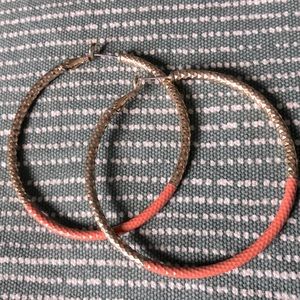 Peach Gold Hoop Earrings